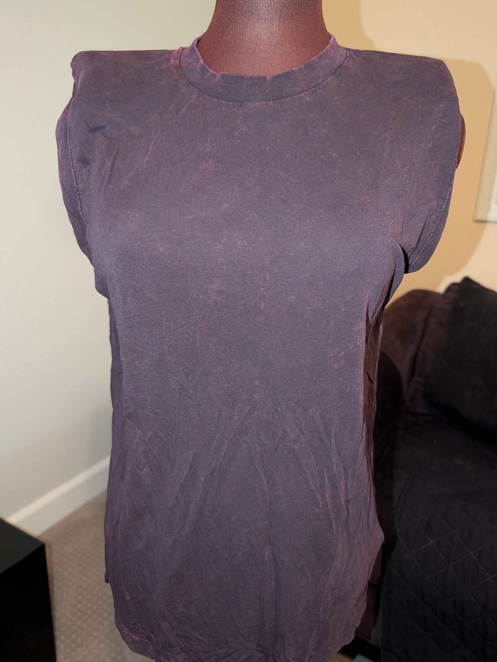 IRO Paris - Sleeveless Women’s Top in Washed Plum With Shoulder Pads